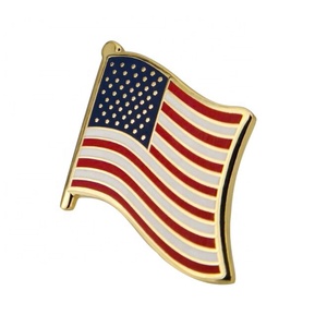 Fabricant Oneway, vente en gros de pin's en métal émaillé souple, pin's personnalisés avec drapeau américain - Product Image 2