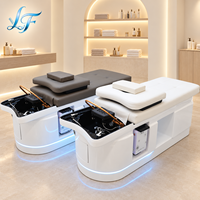 Fauteuil de lavage de luxe moderne de style thaïlandais pour salon de coiffure haut de gamme, lit de spa pour thérapie capillaire avec éclairage