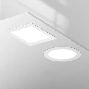 Fabrika fiyat iç mekan aydınlatması yuvarlak kare Led Panel lamba tavan Modern gömme monte ince ev ofis için 80 SMD2835