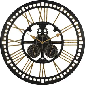 นาฬิกาติดผนังสไตล์อุตสาหกรรมโอเรียนเต็ลขนาดใหญ่,นาฬิกาแขวนผนังไม้เกียร์หมุนสำหรับบ้านคาเฟ่บาร์คลับ - Product Image 1