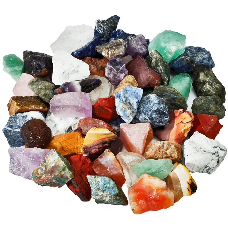 नई उत्पाद प्राकृतिक मिश्रित भूनिर्माण रंगीन कच्चे पत्थर सजावटी पत्थरों के लिए किसी न किसी रॉक कण