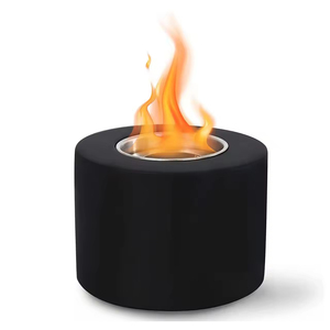 Braciere Portatile Moderno in Cemento per Interni, Mini Focolare a Bioetanolo per Atmosfera da Campeggio e Feste - Product Image 1