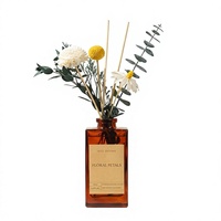 Diffuseur de parfum d'ambiance à bâtonnets en rotin avec fleurs séchées et huiles essentielles d'aromathérapie pour la maison, parfum longue durée 120-180 jours pour chambre