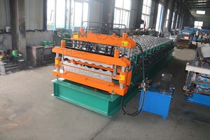Doppelschicht-Eisenblech herstellungs maschine <span class=keywords><strong>840</strong></span> Dach platte Trapez glasierte Ziegeldach walzen form maschine - Product Image 3