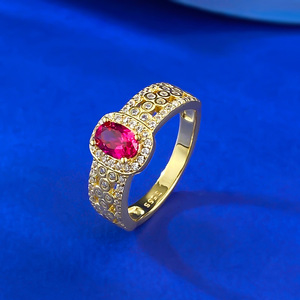 Nuevo anillo <span class=keywords><strong>de</strong></span> juego <span class=keywords><strong>de</strong></span> oro rojo <span class=keywords><strong>sangre</strong></span> <span class=keywords><strong>de</strong></span> Paloma elíptica S925 plata 4*6, versátil para uso diario, joyería <span class=keywords><strong>de</strong></span> <span class=keywords><strong>boda</strong></span> <span class=keywords><strong>de</strong></span> <span class=keywords><strong>Libro</strong></span> rojo pequeño - Product Image 3