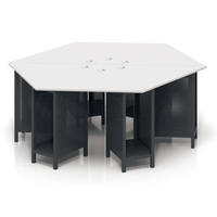Bureau d'ordinateur de laboratoire scolaire de haute qualité avec cloisons, 2 places, en bois et métal, design contemporain, garantie 5 ans