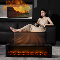 Nouvelle Chauffe-plancher transfrontalière à chauffage instantané 2000W, avec effet de flamme 3D réaliste et protection contre la surchauffe, cheminée électrique sur pied