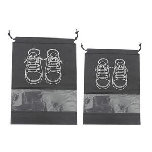 Shoe Storage <b>Bag</b> Dustproof <b>Drawstring</b> Portable Travel Shoe Cover Organizer <b>Small</b> Medium Large Light Gray Non Woven Fabric - Product Image 3