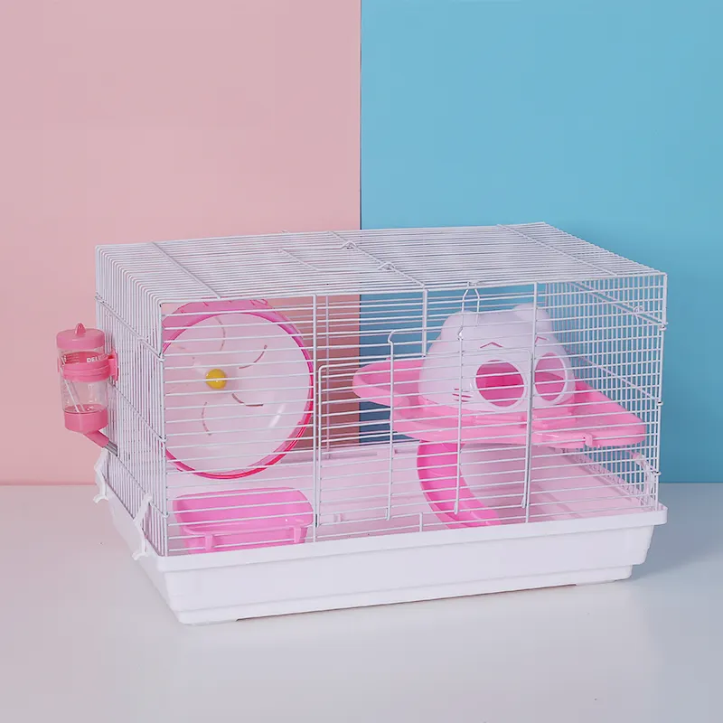Two Tier Luxury Small Animal Cage In Door For All Kinds Of Hamsters With Cat-Head Slide