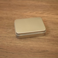 Boîte en métal rectangulaire personnalisée avec couvercle à charnière, conteneur métallique vide pour bonbons, pilules, menthes, emballage de bonbons en boîte