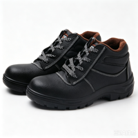 Bottes de travail unisexes en cuir de vachette gaufré, imperméables, doublure en velours, embout en acier, chaussures de sécurité anti-écrasement pour la construction