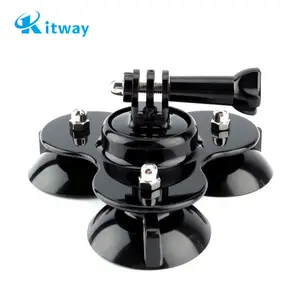 Triple Windshield Car Surfboard Suction Cup Mount Tripod for Gopro 10 9 8 7 6 5 4 3+ 3 Session