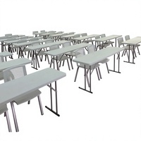 Table pliante d'extérieur moderne, rectangulaire, en plastique HDPE, robuste, de qualité commerciale, prix d'usine, vente en gros à prix réduit
