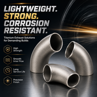 Coude d'échappement haute performance en titane pur Gr2, cintrages à mandrin, surface polie pour moto et automobile haut de gamme sur mesure