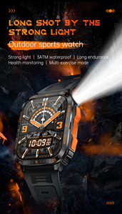 Orologio KT79 Design a schermo grande da 1.96 pollici con torcia vocale assistente antipolvere <span class=keywords><strong>e</strong></span> Smart Watch impermeabile per sport all'aria aperta - Product Image 2