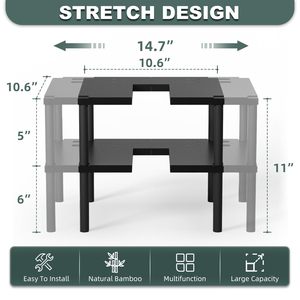 Bán Buôn Đôi Có Thể Điều Chỉnh Tre Bền Vững Hiện Đại Thường Không-Gấp Đa Chức Năng Gia Vị Giá Tổ Chức Lưu Trữ Nhà Bếp - Product Image 6