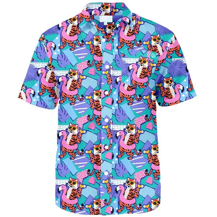 Factory Direct Sale Luxury Hawaiian Shirt Man Customize With Animals