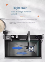 Évier de Cuisine Intelligent Édition 2025 avec Affichage Numérique LED, Multifonction Moderne, Cascade, en Acier Inoxydable