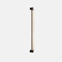 Applique murale linéaire minimaliste italienne moderne avec cadre en laiton et verre, éclairage LED pour salle de bain, couloir, villa, hôtel, chevet