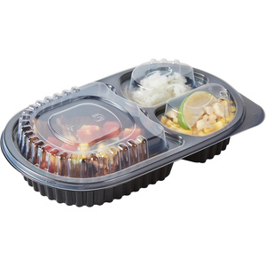 Disposable 4 Compartment PP Plastic Bento Lunch <b>Box</b> Fast Food Takeaway Food Container Noodles Sandwich Pizza <b>Popcorn</b> Tray - Product Image 1