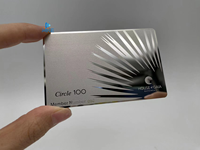 Tarjetas NFC de Metal de Acero Inoxidable con Código QR y Espejo Plateado Personalizadas