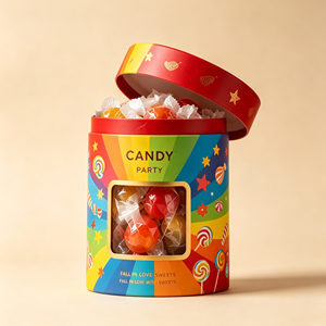Tube en papier imprimé personnalisé coloré avec fenêtre transparente, boîte cylindrique de qualité alimentaire pour bonbons, emballage cadeau pour bonbons sucrés - Product Image 6