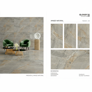 600x60มันวาวลายหินอ่อนขนาด0มม./600x1200มม. กระเบื้องพอร์ซเลนพื้นผิวหินอ่อนแบบเต็มตัวกระเบื้องหินอ่อนในร่มกลางแจ้งสำหรับใช้ปูพื้น - Product Image 1