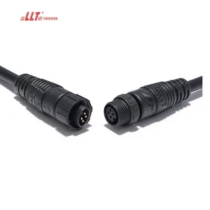 4pin M12 male female circular cable waterproof power screw connector