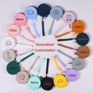 Monedero de silicona redondo para cosméticos, auriculares y cables de datos, color sólido - Product Image 2