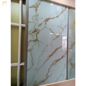 Lastra smaltata lucidata in gres porcellanato bianco calacatta oro venato grande formato 120x240 pavimento a parete lastra di roccia lastra di marmo piastrella