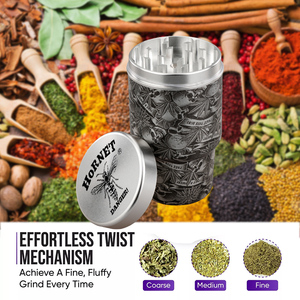 Molinillo de Hierbas Secas HoneyPuff de Aluminio con Tapa Magnética de 3 Piezas, Molinillo Redondo con Dientes Afilados para Triturar Hierbas - Product Image 4