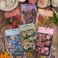 Autocollants de journal en PVC découpés au laser, forme irrégulière, style rétro, imperméables, bordure florale, décoration de vacances, taille personnalisée, pour scrapbooking, finition mate
