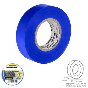 Nastro isolante professionale blu, spessore 0,13 mm, larghezza 19 mm, rotolo da 25 metri - Product Image 1