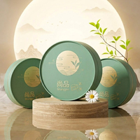 Empaque de Tubo de Papel Cilíndrico Personalizado para Sets de Regalo de Pastel Lunar con Arte Tradicional Chino y Diseño Redondo Verde