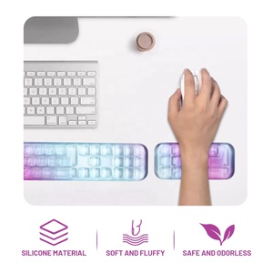 Set <span class=keywords><strong>di</strong></span> Supporto Ergonomico per Polso in Gel per Gamer, Tappetino per Mouse da Gaming, Cuscino in Silicone Trasparente, Colore Personalizzabile, Set per Alleviare il Dolore - Product Image 3