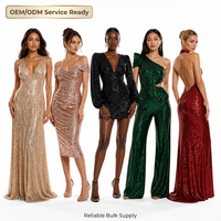 Robe de soirée longue en satin à sequins et dentelle, dos nu et col halter, sexy, pour femme, vêtements de luxe, fabricant et fournisseur unique en usine