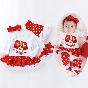 Produttore di vestiti per bambini Set di vestiti per neonati a maniche lunghe di natale per ragazze - Product Image 3