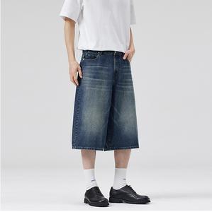 Proveedor de marcas internacionales --- 2025 Pantalones cortos de mezclilla para hombre personalizados Venta al por mayor Jorts Men Streetwear Pantalones cortos para hombre - Product Image 3