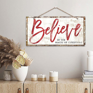 In stock: Modern minimalist living room decorative paintings, English <b>wall</b> inspirational signs, wooden plaques, "Believe in - Product Image 5
