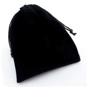 Sac cadeau en velours noir personnalisé à faible MOQ, échantillon gratuit, pochette à cordon, recyclable, imprimé en sérigraphie, estampé à chaud - Product Image 3