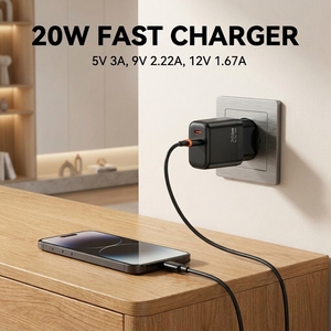 <span class=keywords><strong>Bloc</strong></span> <span class=keywords><strong>chargeur</strong></span> USB C Cantell avec câble, <span class=keywords><strong>chargeur</strong></span> mural double port Type C, charge rapide PD 20W, adaptateur secteur cube pour <span class=keywords><strong>iPhone</strong></span> Samsung - Product Image 2