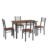 Ensemble table à manger design attrayant avec 4 chaises Ensemble table à manger en MDF + PVC DS-8024