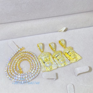 Offre Spéciale de luxe 18 "20" <span class=keywords><strong>22</strong></span> "24" hommes femmes collier en or véritable 10k 3mm Moissanite chaîne de Tennis - Product Image 6