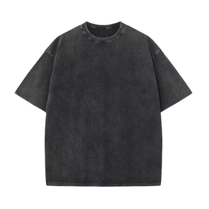 Coton lourd 230g hommes rétro à <span class=keywords><strong>manches</strong></span> courtes T-Shirt haute qualité col rond impression numérique conception vierge soufflé longue culture pour hommes - Product Image 1