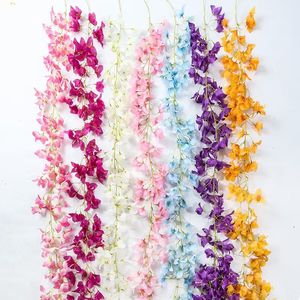 Guirnalda de Flores Artificiales de Glicinia, Flores Decorativas para Bodas, Hogar, Exteriores, Estilo Bohemio, Hechas a Mano, de Plástico Suave, Sin Luces - Product Image 1