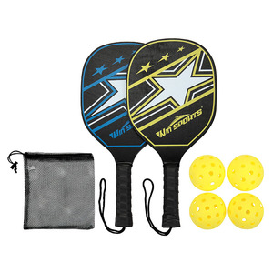 Raquettes de pickleball de haute qualité, multicolores, en contreplaqué/fibre de verre/carbone, pour le divertissement en plein air, sac en filet/affichage - Product Image 1