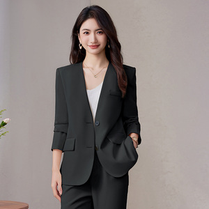 Women's Suit Jacket Solid Color Polyester Anti-Wrinkle Casual Blazer For Work Spring Autumn 2025 New Style - Product Image 1
