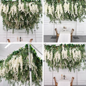 DKB Plantas Artificiales al por Mayor, Decoración Floral para Techo, Arreglo Floral Colgante <span class=keywords><strong>de</strong></span> Glicinia Blanca <span class=keywords><strong>de</strong></span> Alta Calidad - Product Image 3
