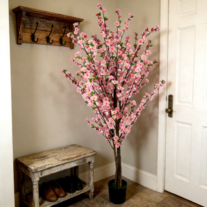 Árbol de Flores de Durazno Artificial de 180 cm, Flores de <span class=keywords><strong>Seda</strong></span> Artificiales, Flores de Tacto Real para Regalo, Boda, Hogar, Jardín, Fiesta, Decoración de Cumpleaños - Product Image 3