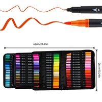 Ensemble de marqueurs à double embout pour aquarelle, 48, 60, 72, 80 couleurs, pointe fine et pointe pinceau, avec sac en toile pour le dessin, la coloration et l'art